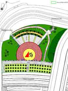 Imagen que muestra la futura plaza central que se construir� con el acondicionamiento de la zona verde norte de la Ronda de la Hispanidad
