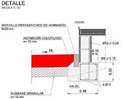 Imagen de un plano detalle del pavimento.