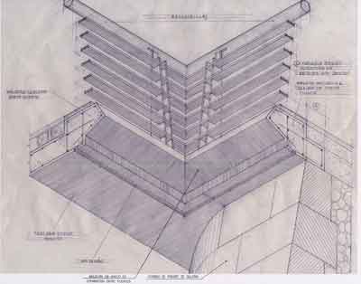 Plano que muestra la barandilla en nueva estructura del puente sobre el r�o Huerva.