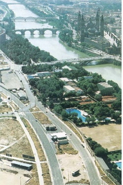 Imagen de las Riberas del Ebro a su paso por el Club Deportivo Helios