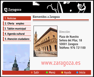 Visualizacin de TDT informativa del Ayuntamiento de Zaragoza