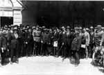 A.M.Z. Sig. 06093. Zaragoza. Autoridades con Juan Fabiani, Alcalde de Zaragoza, en la estaci�n de ferrocarril. Imagen de archivo copia en papel fotogr�fico. Circa 1923. Colecci�n L. Sorando.