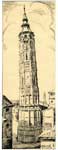 Vue de la Tour Pench�e de Saragosse. Xilograf�a obtenida por el grabador L�once l%u2019Huilier. Archivo Municipal de Zaragoza. Sig. 729.