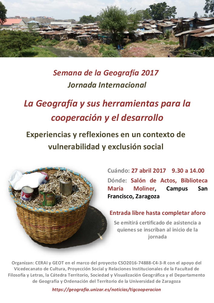 Semana de la Geografía 2017. La Geografía y sus herramientas para la cooperación y el desarrollo