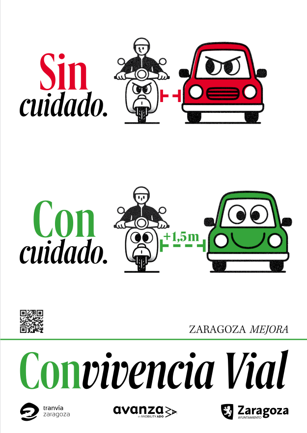 Moto circulando demasiado cerca - distancia insegura de 0.5m