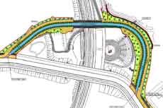 Imagen que muestra la zona del canal imperial de Arag�n, la zona de arcilla, la de camino de arena y la de tierra vegetal.
