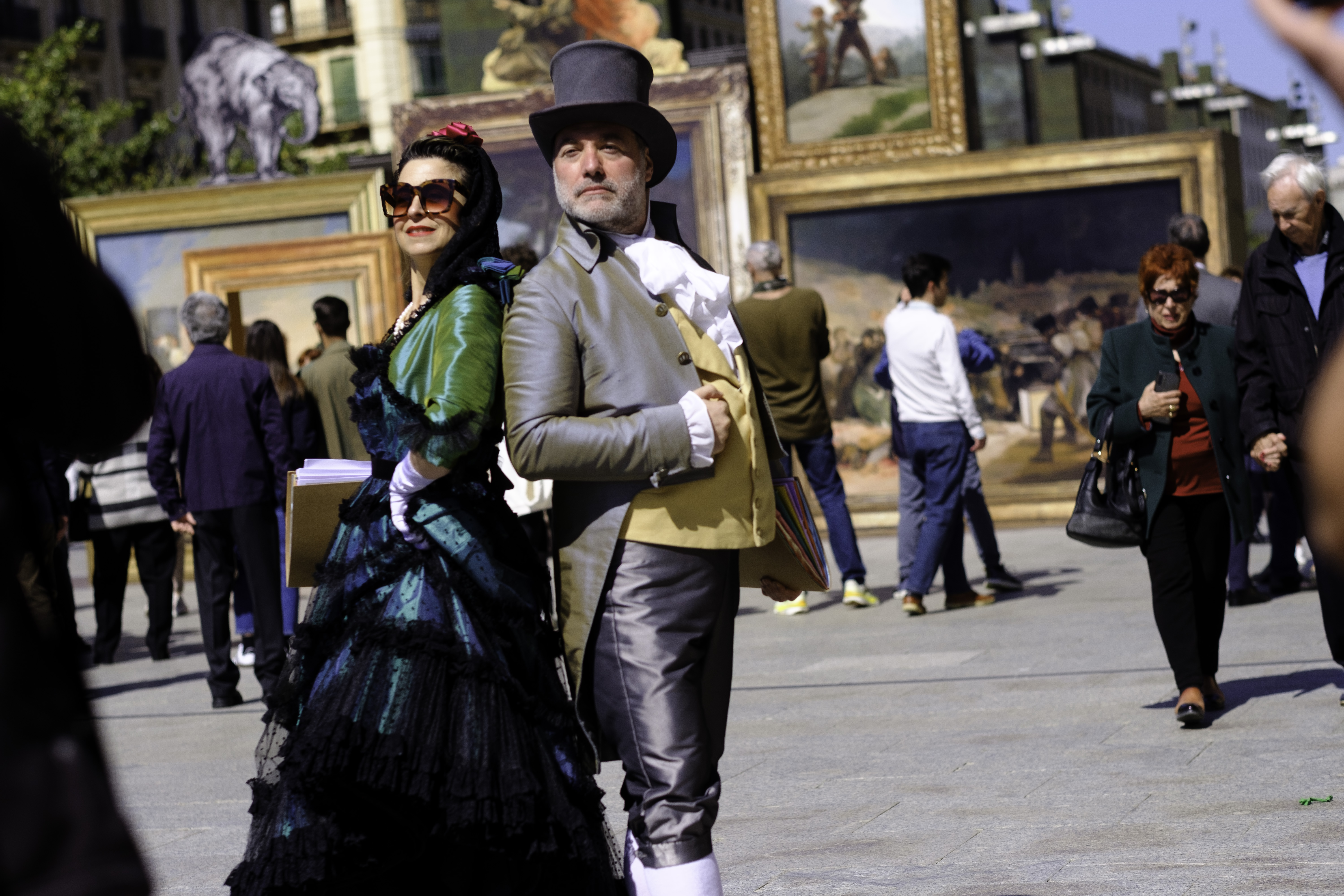 Goya con sus cuadros