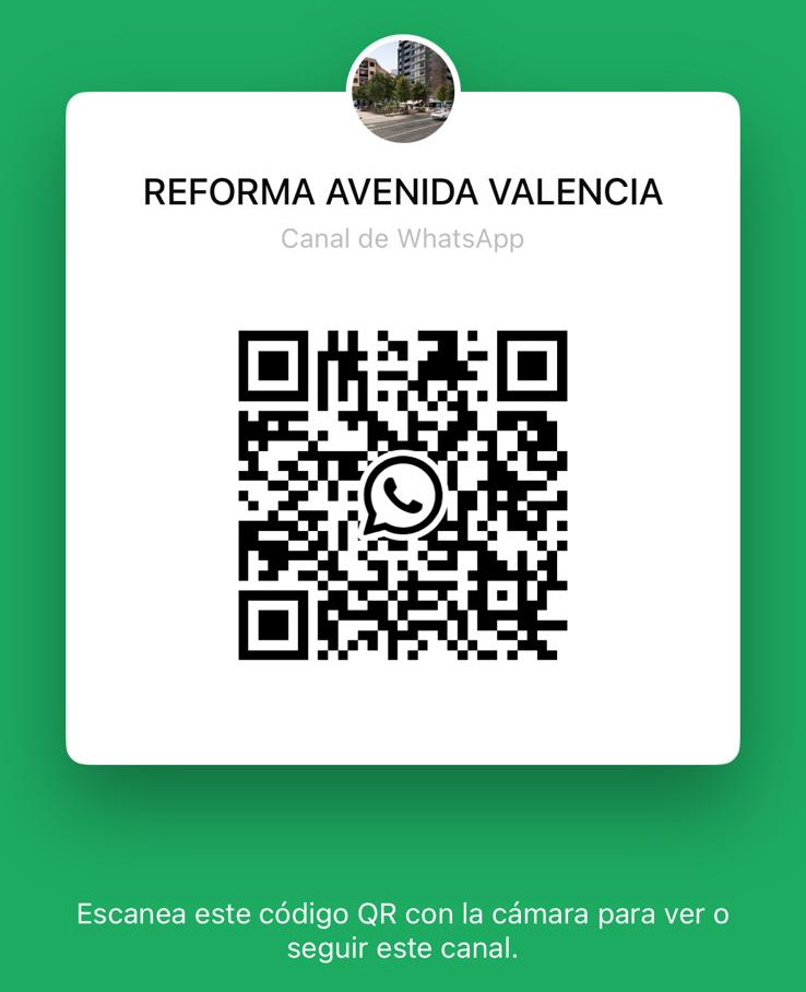 QR para suscribir al canal de Whatsapp: Reforma Avenida Valencia