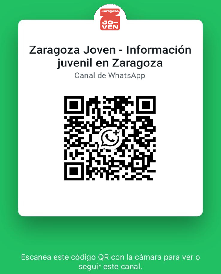 QR para suscribir al canal de Whatsapp: Zaragoza Joven