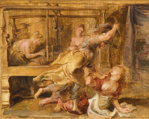 Minerva y Aracne: Tejiendo el mito