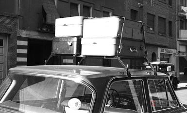 Las maletas en la baca