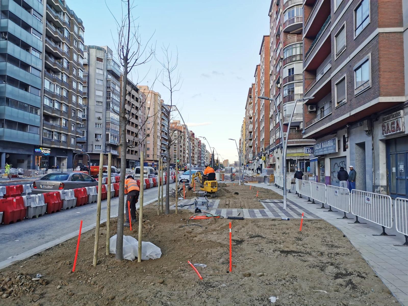 Pulsa para ver la imagen en grande: Plantación de los primeros árboles en la Avenida Navarra