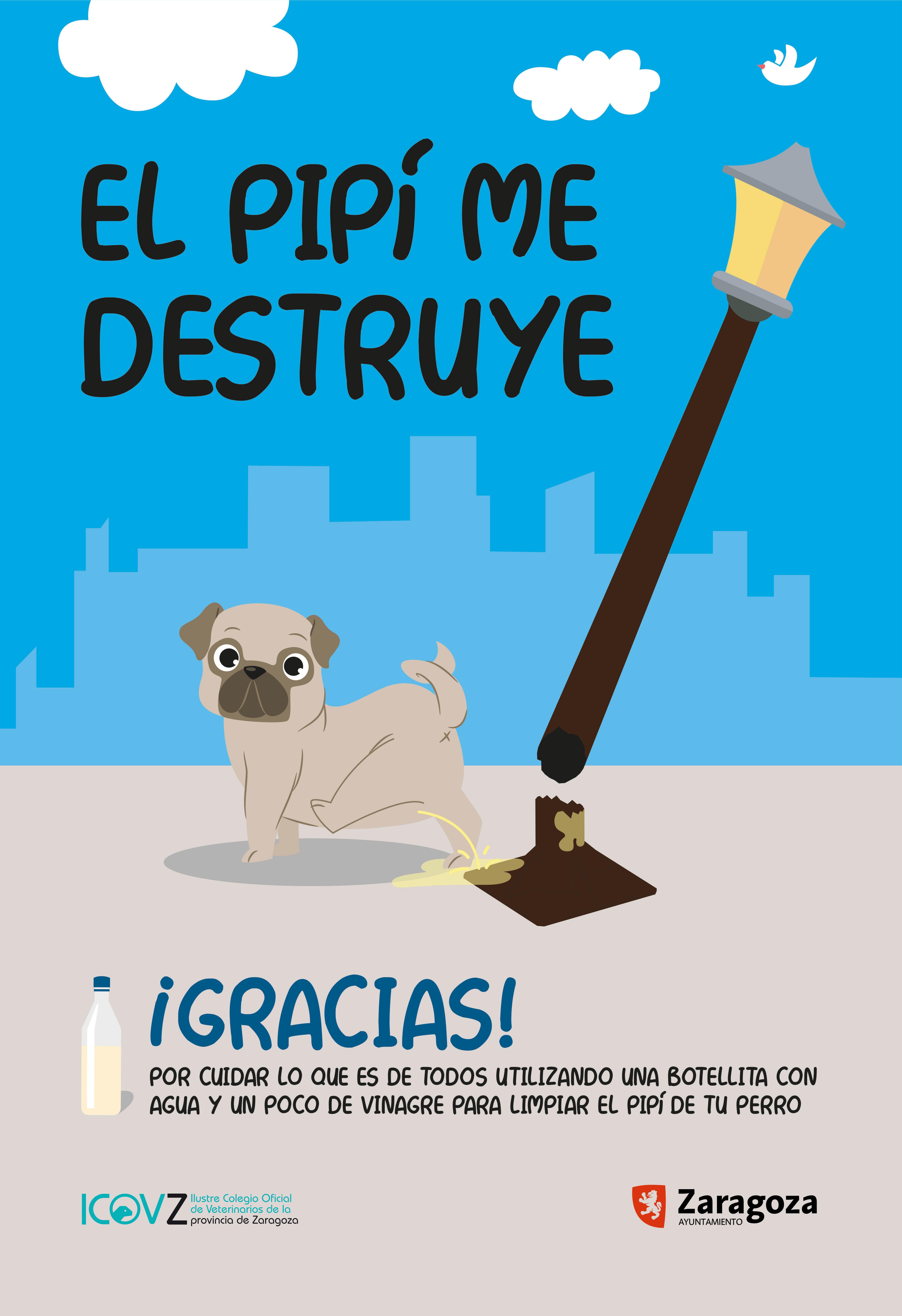 El Ayuntamiento lanza una nueva edición de la campaña de concienciación  sobre los orines de los perros dentro del objetivo “Zaragoza limpia”.  Noticia. Ayuntamiento de Zaragoza