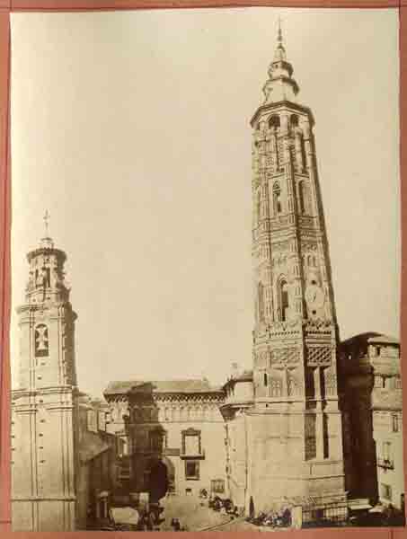 The Leaning Tower, Saragossa. Grabado por T. Heawod. Sig. 731