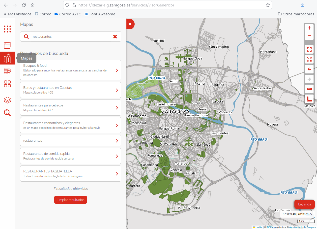 Sección visores del Visor Genérico