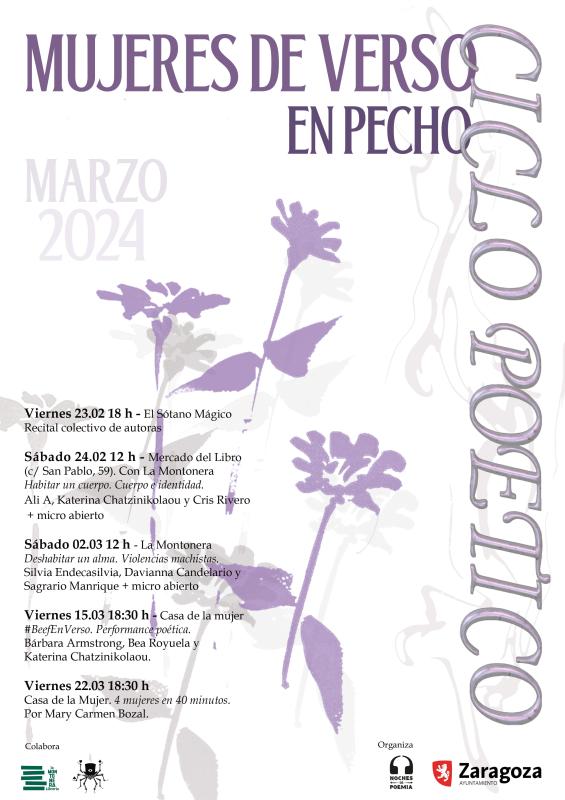 Cartel Programa Ciclo Mujeres Verso en Pecho