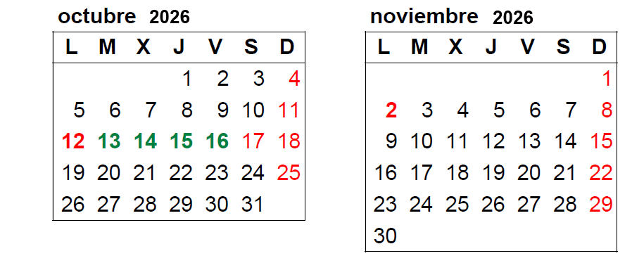 Calendario Oct 2026