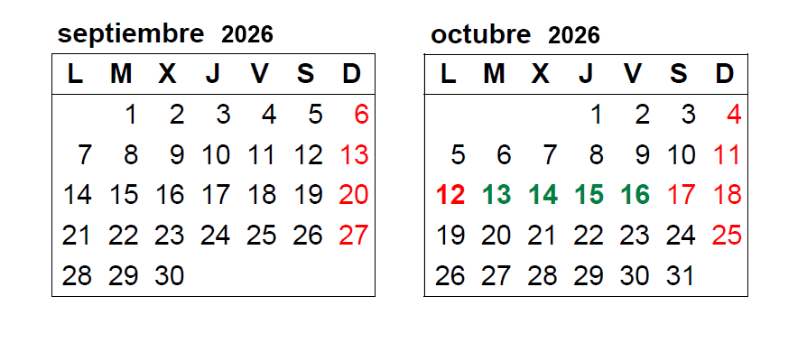 Calendario Sep 2026