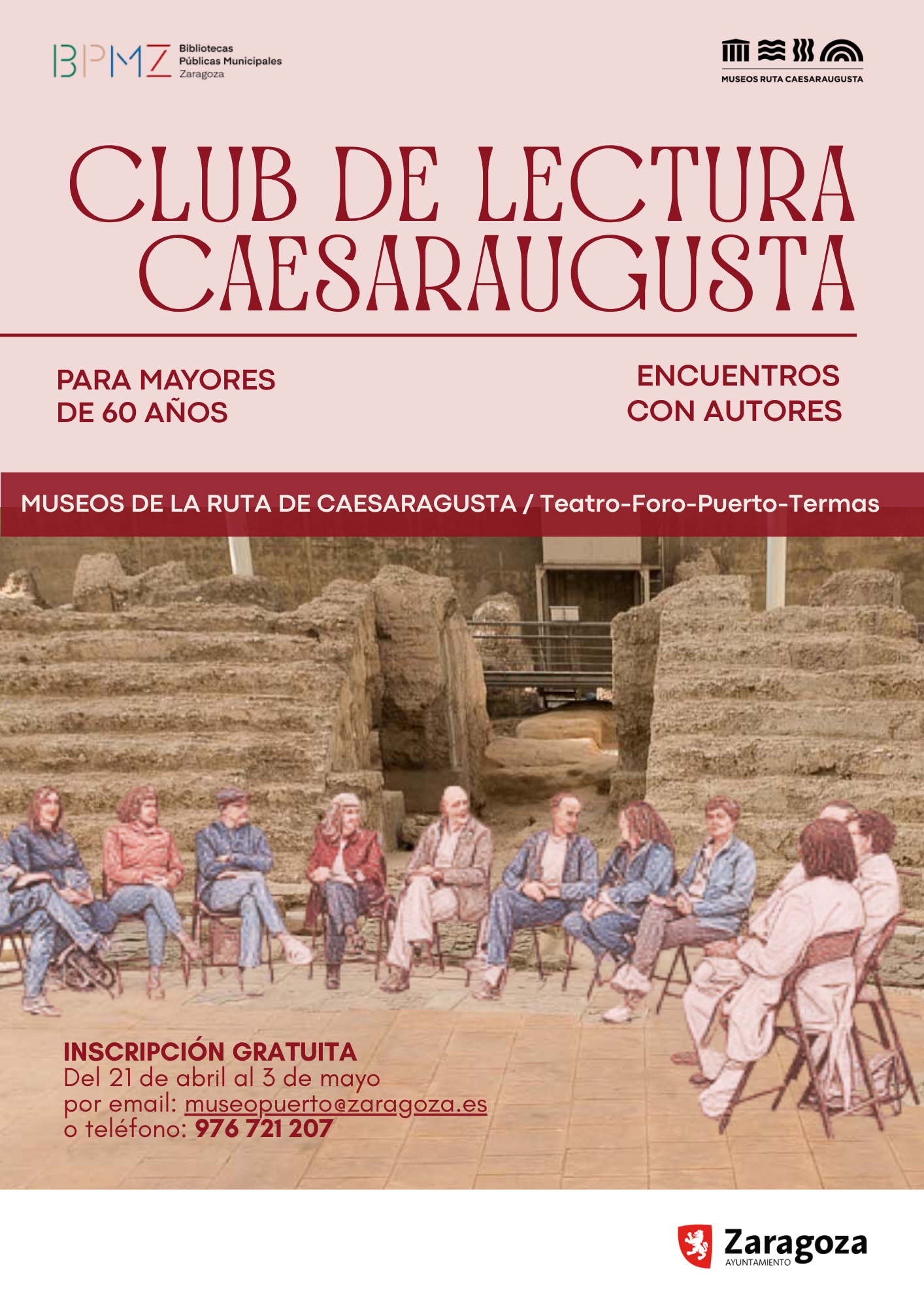 Cartel anunciador del Club de Lectura Caesaraugusta