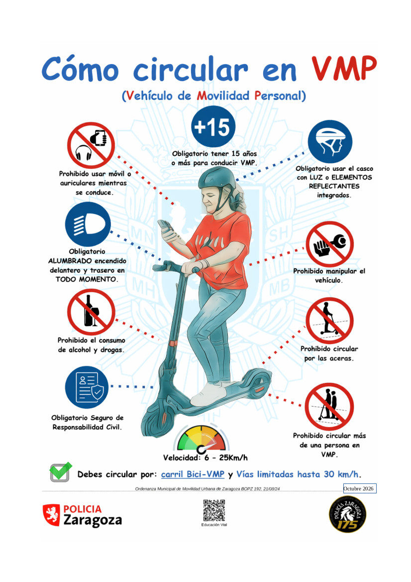 Cartel Como circular en vehículo de Movilidad personal