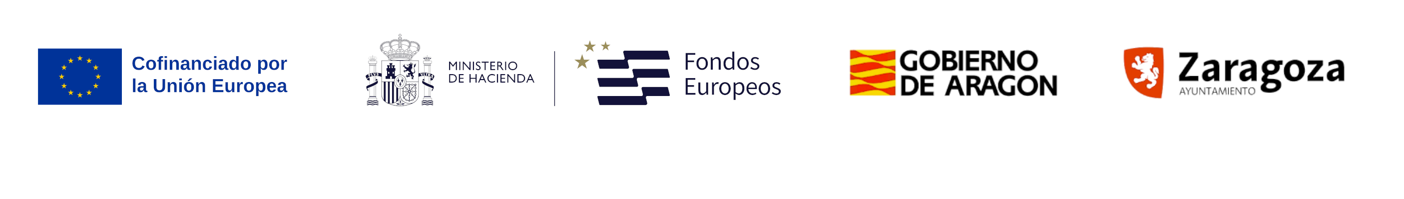 Cofinanciado por la Union Europea. Ministerio de Hacienda. Fondos Europeos. Gobierno de Aragón. Ayuntamiento de Zaragoza