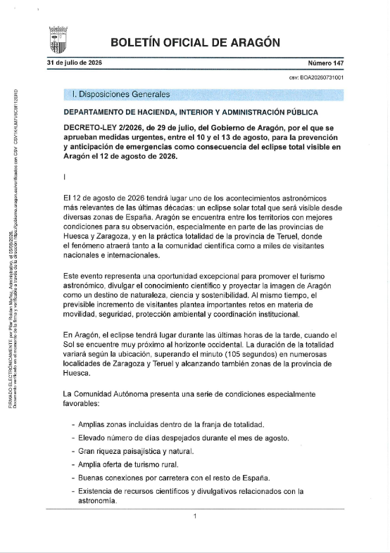 enlace a la descarga del Decreto Ley 2/26 de 29 de Julio