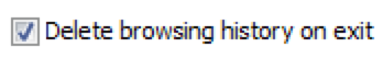 Delete browsing history checkbox